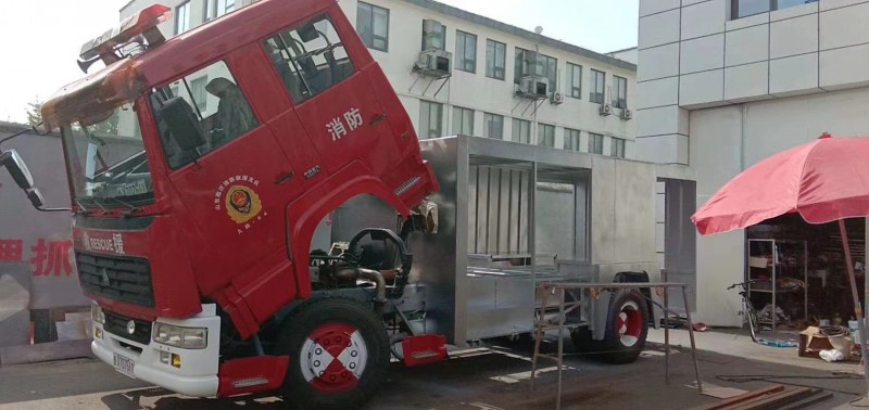 天津我公司给本地消防大队改装消防上装系统3